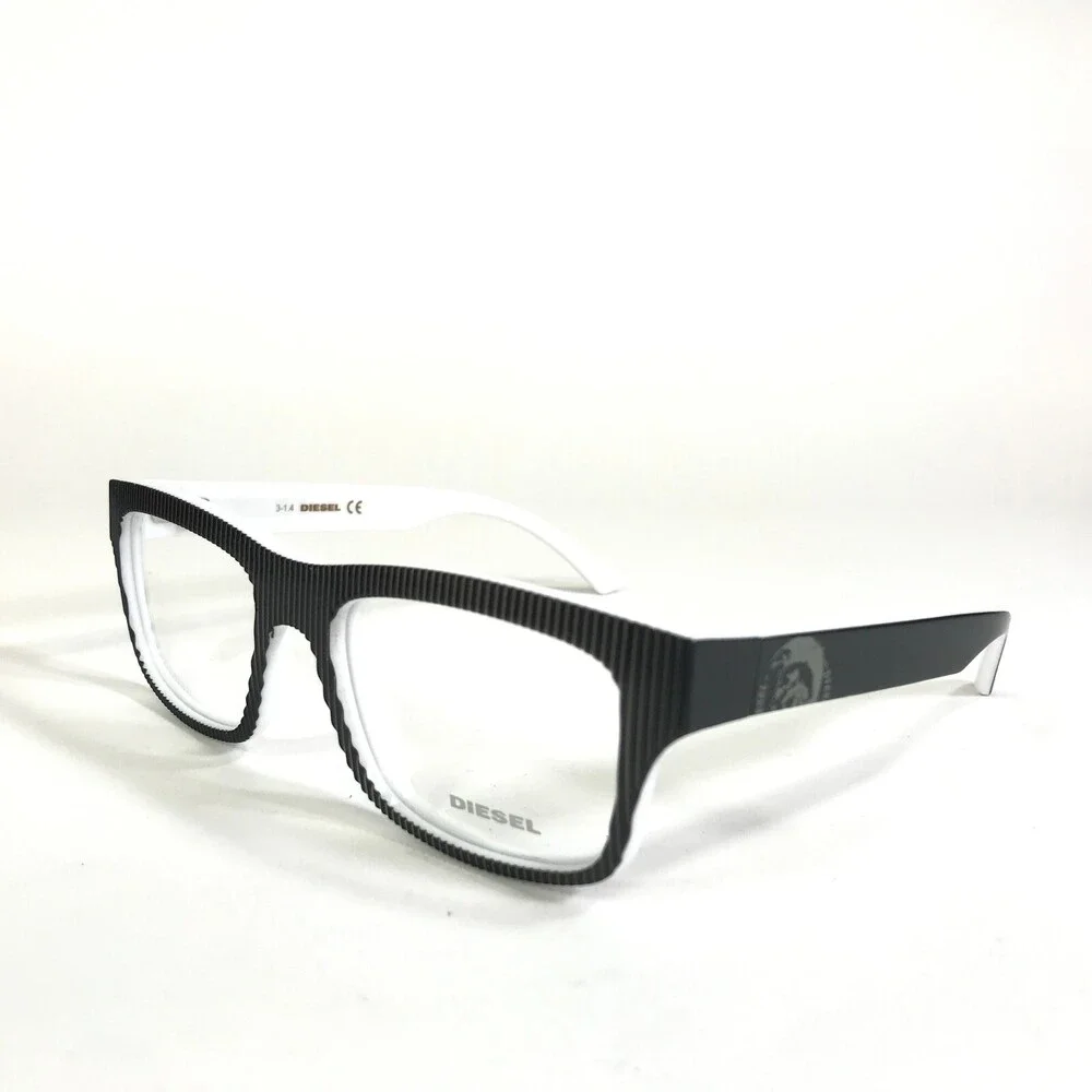 Diesel Eyeglasses Frames DL5034 Col.005 Grey White Ribbed Square 52-18-135